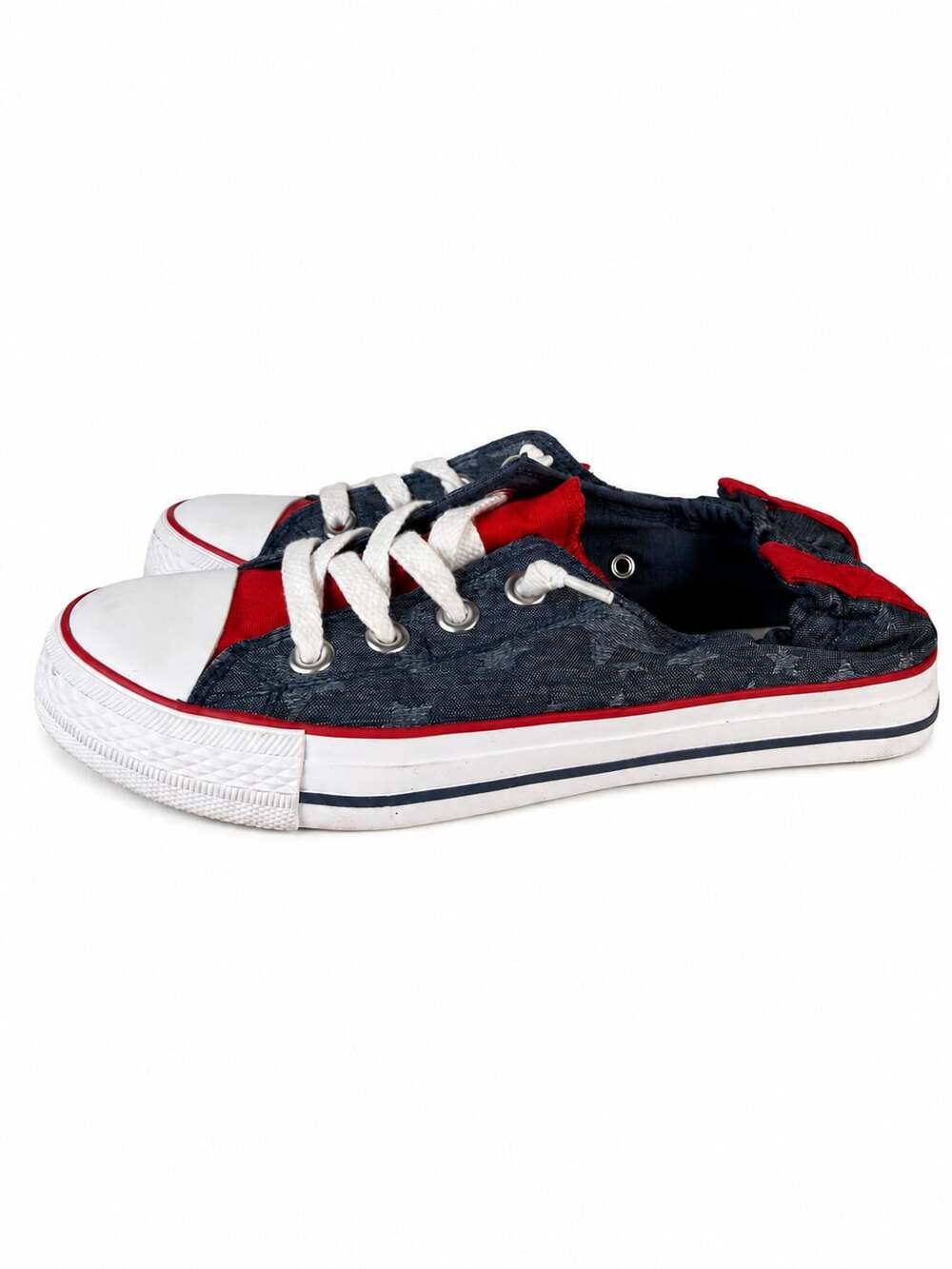 Falls Creek Jasmin Americana Star Print Low Top Slip-On Sneakers